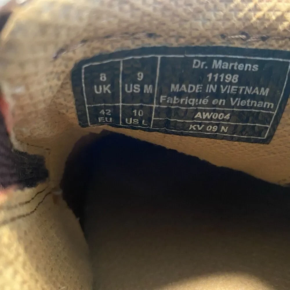 Dr. Martens 11198 Brown Pebbled Leather Slip On Loafers Shoes Doc Men's Size 9 - Picture 11 of 11